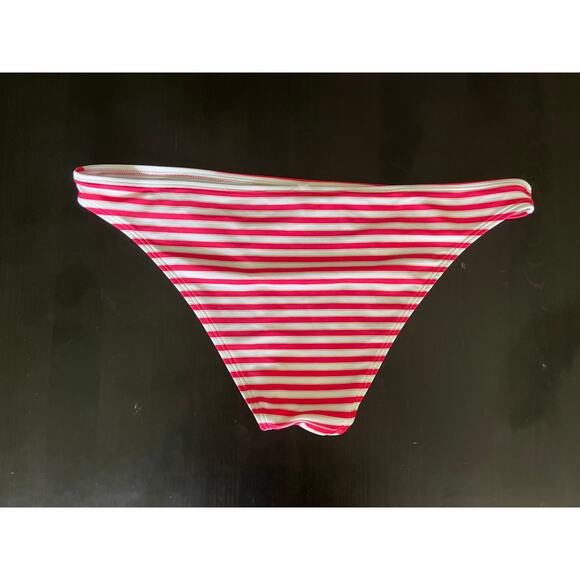 aerie Hot Pink and White/Gold Striped Barbiecore Bikini SzXL - Picture 14 of 14